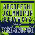 Personalized 3D Pattern Abstract Splash Grunge Art Baseball Jersey - Custom Neon Green Navy-White Team Name & Number Personalized