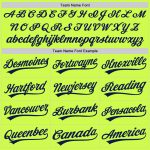 Custom Personalized Navy-White Baseball Jersey with Neon Green Name and Number - Authentic Throwback Style Personalized Neon