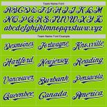 Custom Name and Number Authentic Baseball Jersey - Personalized Neon Green with Navy-White Lines Personalized Neon Green