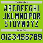 Custom Name and Number Authentic Baseball Jersey - Personalized Neon Green with Navy-White Lines Personalized Neon Green