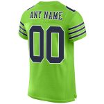 Personalized Green Navy-White Mesh Authentic Football Jersey for Fans Personalized Neon Green Navy-White Mesh Authentic Football