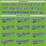 Custom Team Name Number Golf Polo Shirt - Personalized Navy White Neon Green Performance Personalized Neon Green Navy-White
