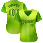 Customizable 3D Pattern Baseball Jersey - Neon Green & Black - Personalized Name & Number Authentic Team Jersey Personalized