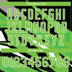 Custom Name Number Bomber Jacket Varsity Letterman 3D Pattern Design Neon Green Black-Gray Full-Snap Personalized Style Personalized