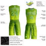 Custom Name and Number Basketball Jersey Sublimation Suit in Neon Green and Gold - Personalized Round Neck Design Personalized