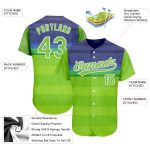 Custom 3D Pattern Baseball Jersey with Personalized Name & Number, Neon Green-Royal Design Personalized Neon Green Neon Green-Royal