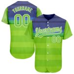 Custom 3D Pattern Baseball Jersey with Personalized Name & Number, Neon Green-Royal Design Personalized Neon Green Neon Green-Royal