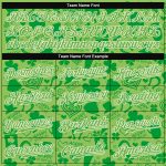 Custom St. Patricks Day Baseball Jersey - Personalized Neon Green 3D Pattern Design with Name and Number Personalized Neon