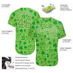 Custom St. Patricks Day Baseball Jersey - Personalized Neon Green 3D Pattern Design with Name and Number Personalized Neon