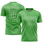 Personalized Sublimation Soccer Uniform Jersey with Custom Name and Number - Neon Green and White Design Personalized Neon