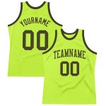 Custom Neon Green Olive Basketball Jersey with Personalized Name and Number - Authentic Throwback Design Personalized Neon