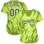 Custom Name and Number Baseball Jersey - Personalized Neon Green Olive-White 3D Pattern Design Personalized Neon Green Olive-White