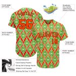 Custom Team Baseball Jersey with Neon Green Orange-Black 3D Design, Personalized Name and Number Personalized Neon Green