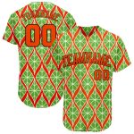 Custom Team Baseball Jersey with Neon Green Orange-Black 3D Design, Personalized Name and Number Personalized Neon Green