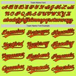 Custom Name and Number Personalized Neon Green and Orange-Black Baseball Jersey - Authentic Throwback Team Apparel Personalized