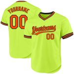 Custom Name and Number Personalized Neon Green and Orange-Black Baseball Jersey - Authentic Throwback Team Apparel Personalized