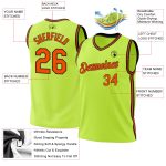 Custom Name Number Personalized Authentic Throwback Basketball Jersey in Neon Green Orange Black Personalized Neon Green