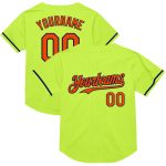 Personalized Custom Team Baseball Jersey - Neon Green Orange-Navy Mesh with Name and Number - Authentic Throwback Style Personalized