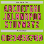 Custom Name and Number Baseball Jersey in Neon Green, Pink, Black - Personalized 3-Color Arm Shapes Design Personalized Neon