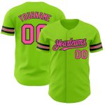 Personalized Neon Pink Green Baseball Jersey - Authentic Custom Sports Apparel Personalized Neon Green Pink-Black Authentic