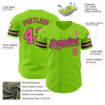 Personalized Neon Pink Green Baseball Jersey - Authentic Custom Sports Apparel Personalized Neon Green Pink-Black Authentic