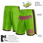 Custom Team Basketball Shorts with Name and Number - Personalized Neon Green Pink Black Authentic Style Personalized Neon