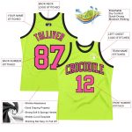 Custom Name Number Personalized Basketball Jersey Neon Green Pink Black Authentic Throwback Personalized Neon Green Pink-Black