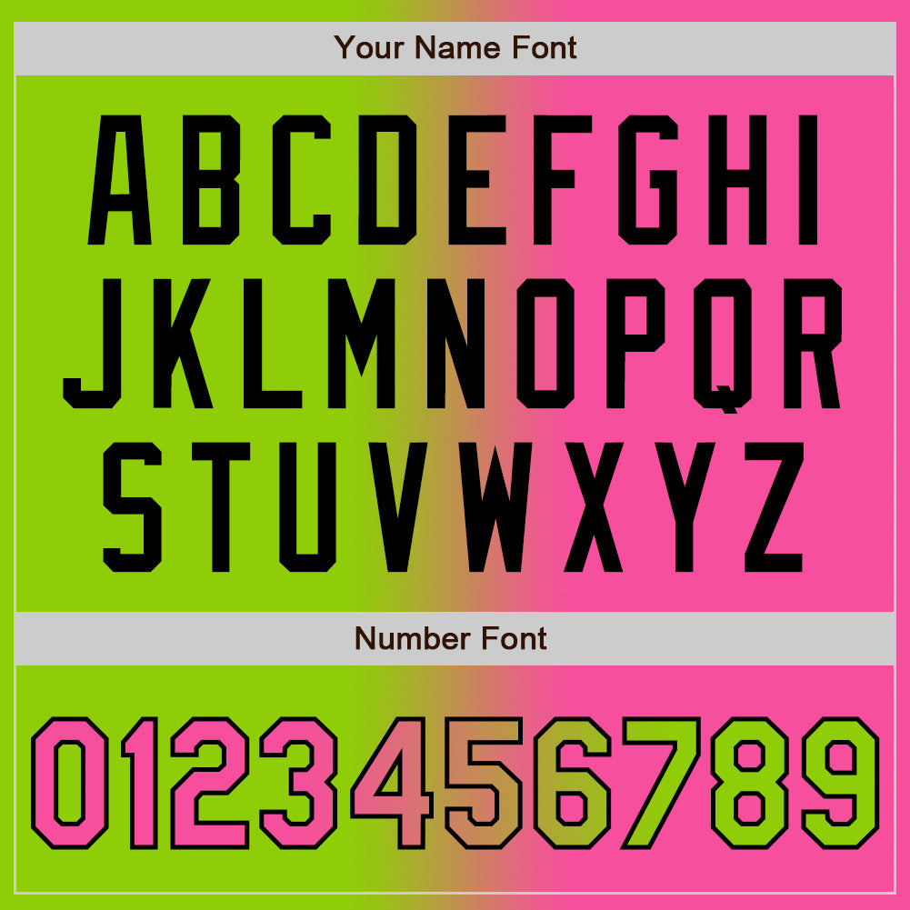 Personalized Neon Green Pink-Black Gradient Fashion Two-Button Unisex Softball Jersey Team Custom Name and Number Custom Neon Green Pink-Black Gradient Softball Jersey Unisex Two-Button with Team Name and Number Personalized Neon Green - Image 5