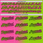 Custom Neon Green Pink-Black Gradient Softball Jersey Unisex Two-Button with Team Name and Number Personalized Neon Green