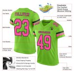 Personalized Neon Green Pink Black Football Jersey - Authentic Mesh Style Personalized Neon Green Pink-Black Mesh Authentic