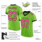 Custom Neon Green Pink-Black Mesh Football Jersey with Personalized Name and Number - Authentic Team Apparel Personalized