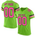 Personalized Neon Green Pink Black Football Jersey - Authentic Mesh Style Personalized Neon Green Pink-Black Mesh Authentic