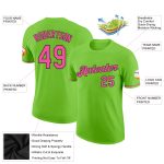 Custom Team Performance T-Shirt with Personalized Name & Number - Neon Green Pink Black Personalized Neon Green Pink-Black