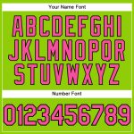 Custom Team Performance T-Shirt with Personalized Name & Number - Neon Green Pink Black Personalized Neon Green Pink-Black