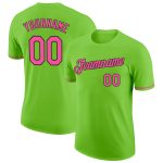 Custom Team Performance T-Shirt with Personalized Name & Number - Neon Green Pink Black Personalized Neon Green Pink-Black