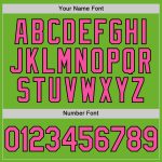 Custom Team Name Number Vapor Polo Shirt in Neon Green Pink-Black Performance Golf Apparel Personalized Neon Green Pink-Black