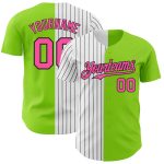 Custom Name Number Baseball Jersey - Personalized Neon Green Pink Black Pinstripe Fashion Style Personalized Neon Green Pink-Black