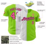 Custom Name Number Baseball Jersey - Personalized Neon Green Pink Black Pinstripe Fashion Style Personalized Neon Green Pink-Black