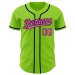 Personalized Authentic Baseball Jersey in Neon Green Pink and Navy Personalized Neon Green Pink-Navy Authentic Baseball Jersey