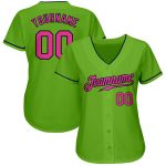 Custom Neon Green Pink-Navy Baseball Jersey with Personalized Name and Number - Authentic Team Apparel Personalized Neon