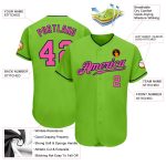 Custom Neon Green Pink-Navy Baseball Jersey with Personalized Name and Number - Authentic Team Apparel Personalized Neon