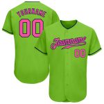 Custom Neon Green Pink-Navy Baseball Jersey with Personalized Name and Number - Authentic Team Apparel Personalized Neon
