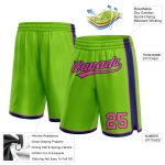 Custom Neon Green Pink Navy Basketball Shorts with Team Name and Number - Personalized Athletic Gear Personalized Neon Green