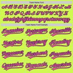 Custom Personalized Neon Green Pink-Navy Baseball Jersey with Team Name and Number - Authentic Throwback Style Personalized
