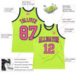 Custom Neon Pink-Navy Basketball Jersey for Authentic Throwback Style - Personalized Name & Number Personalized Neon Green
