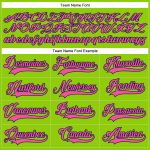 Custom Neon Green Pink Navy Hockey Jersey with Personalized Name and Number - Lace Neck Design Personalized Neon Green Pink-Navy