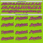 Custom Name and Number Personalized Neon Green Pink-Navy Line Authentic Baseball Jersey Personalized Neon Green Pink-Navy