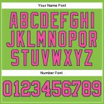 Custom Team Performance T-Shirt with Personalized Name & Number - Neon Green Pink-Navy Long Sleeve Personalized Neon Green