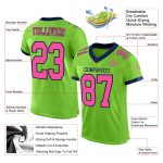 Personalized Neon Green Pink Navy Football Jersey - Authentic Mesh Jersey Personalized Neon Green Pink-Navy Mesh Authentic