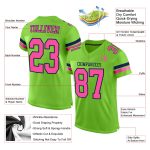Custom Personalized Football Jersey with Name & Number in Neon Green Pink and Navy Mesh Personalized Neon Green Pink-Navy